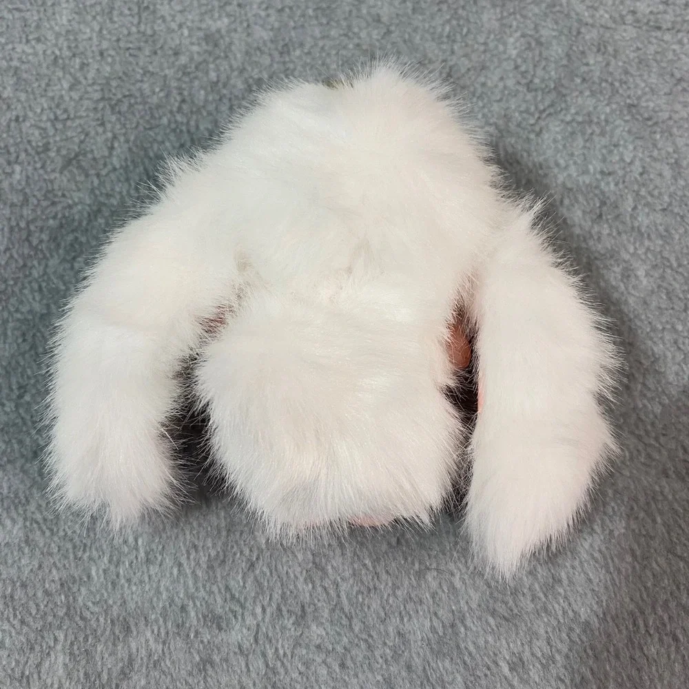 Easter Bunny Rabbit Keychain Women White‎ Faux Fur Bag Charm Kawaii Cute New